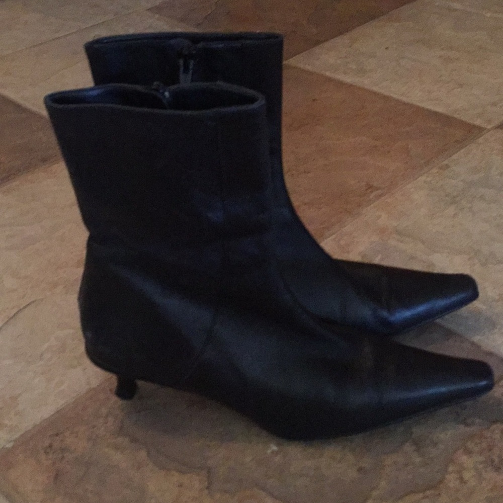Leather Black Booties perfect for holidays